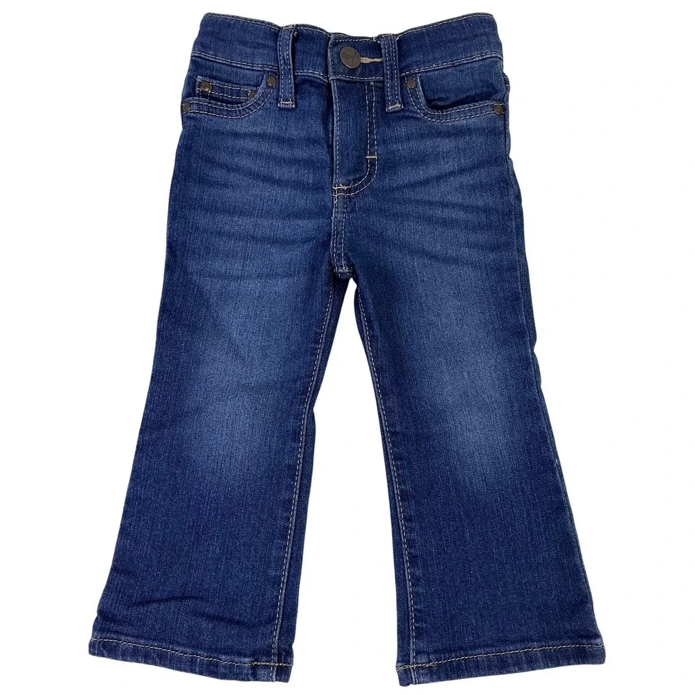 Kids Wrangler Bootcut Jeans Blue Wash Denim Bell Bottoms Toddler Girl Size 18 mo